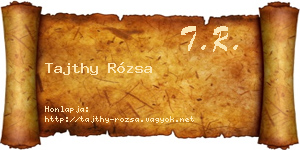 Tajthy Rózsa névjegykártya